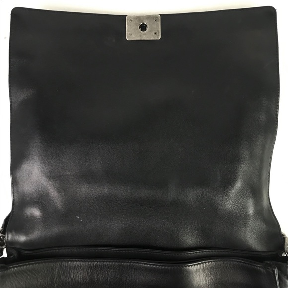 SOLD — NFS — Black Lambskin Chanel 2013 XL Enchained Boy Flap Bag w/RHW - Picture 4 of 16